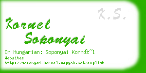 kornel soponyai business card